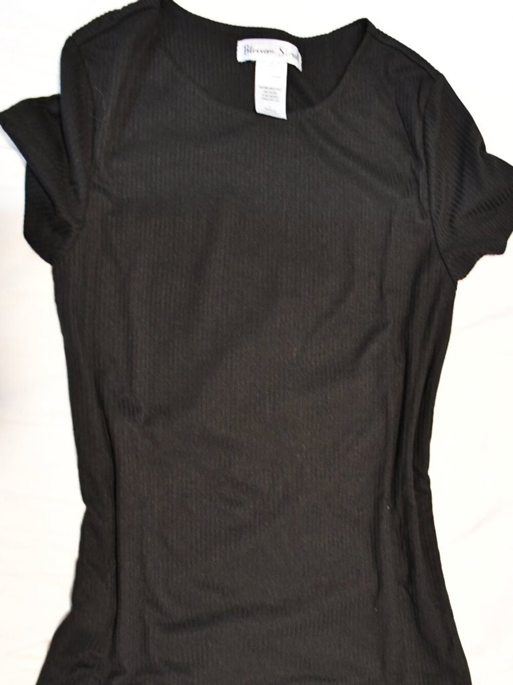 Black & Light Blue Short Sleeve Fitted but Stretchy Shirt